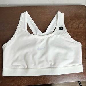 Nike Dri Fit Girls Sports Bra Youth Size XL in White Racerback Swoosh.